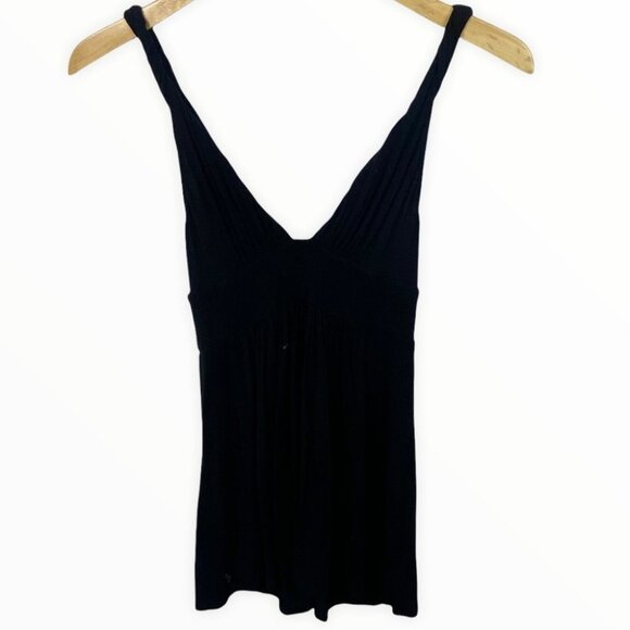 La Vie En Rose Y2K Babydoll Tunic Tank Black Nightgown Size Small Sleep Empire - Picture 5 of 8